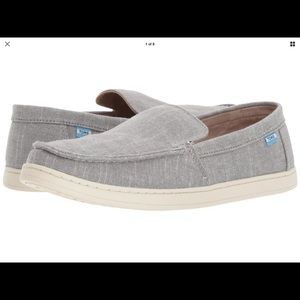 Toms Aiden Steel Grey Slub Stripe Chambray Men NIB